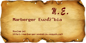 Marberger Euzébia névjegykártya
